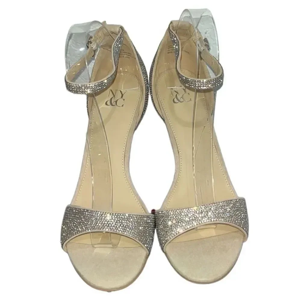 NY&Co Embellished Flared Heel Sandals